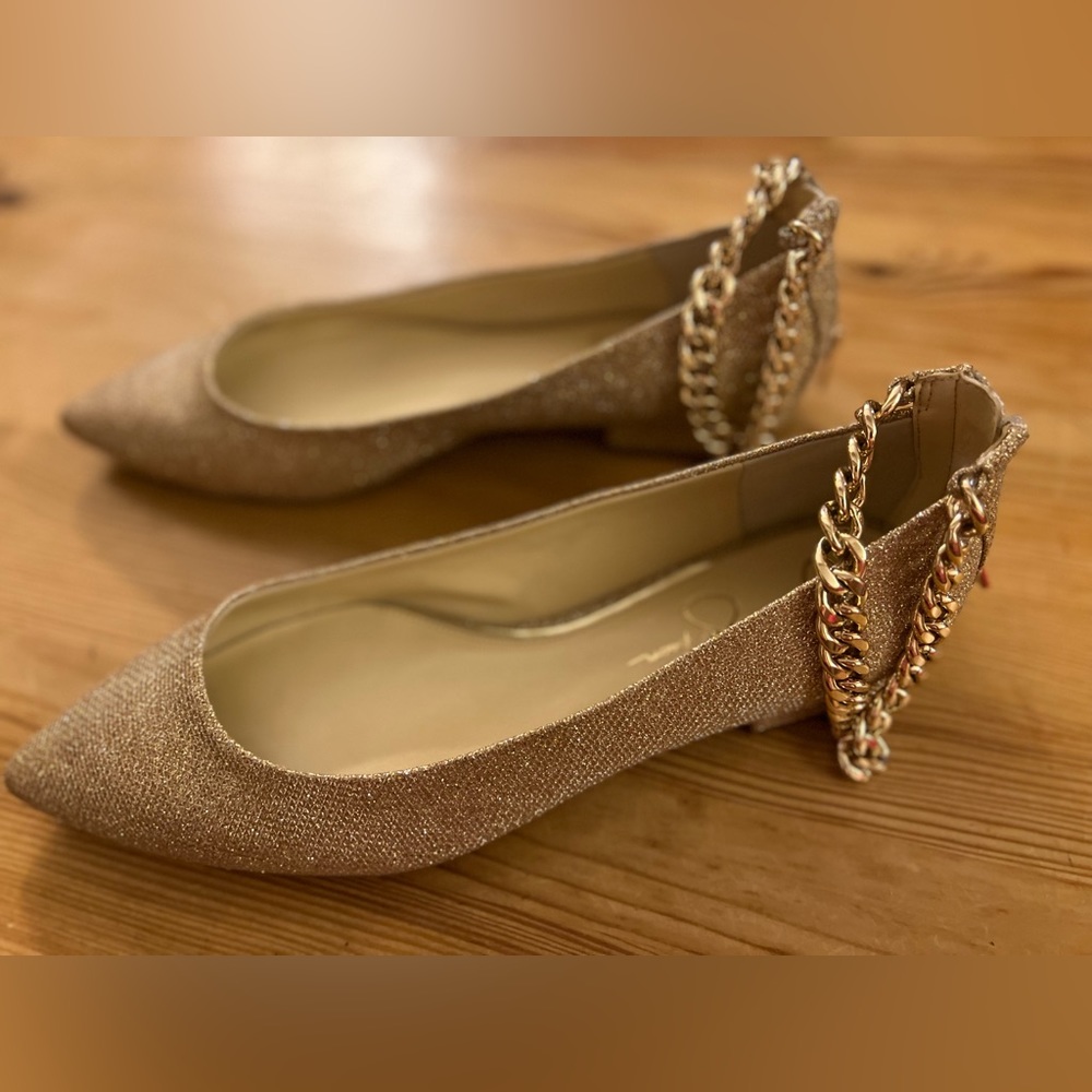 Jessica Simpson Women’s Alanna Ballet Flat Cosmo Gold size 11 New
